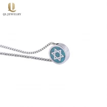 porcelana Estrella de alta calidad de David Hombre colgante estrella de David Tungsten Collar de carburo colgante con Inlay Opal Fabricante de China fabricante
