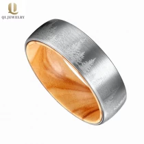 Cina Anello in metallo duro in metallo in metallo in legno massello con alberi forestali con alberi forestali con alberi forestali anello gioielli di moda 8mm produttore