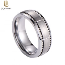 China Großhandel Mens Wedding Bands 8mm Domed Wolframcarbid Ring Vertical Grooved Brushed Tungsten Wedding Bands China Supplier Hersteller