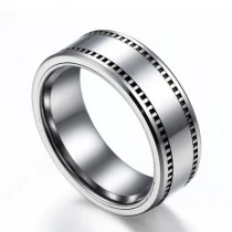 porcelana Único proveedor de China de alianzas de boda de carburo de tungsteno acanaladas con engranaje pulido alto de ajuste cómodo de 8 mm fabricante
