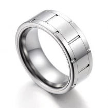 porcelana China Alianzas de boda de carburo de tungsteno planas acanaladas con engranaje pulido alto de ajuste cómodo de 8 mm Fabricantes fabricante