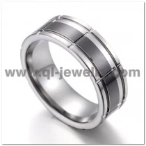 porcelana China Alianzas de boda de cerámica negra y carburo de tungsteno planas acanaladas de alto pulido con ajuste cómodo exclusivo de 8 mm Fabricantes fabricante