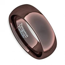 China Unique 8mm High Polished Domed Coffee Plating Tungsten Carbide Wedding Bands China Supplier manufacturer