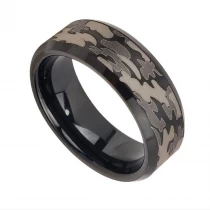 Cina Anello in tungsteno in stock Popolare Anello in tungsteno nero lucido e laserato da 8 mm Produttore cinese produttore