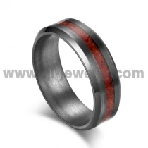 porcelana China Alianza de boda de metal raro para hombres y mujeres Anillo de tantalio puro con bordes biselados de 6 mm con incrustaciones de ópalo rojo Fabricantes fabricante