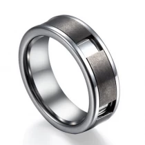 porcelana China El anillo de carburo de tungsteno de 8 mm más nuevo de diseño cepillado Alianzas de boda de tungsteno de ladrillo Fabricantes fabricante