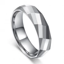porcelana China El más nuevo diseño de faceta abovedada de 6 mm y anillo de carburo de tungsteno altamente pulido Alianzas de boda para hombres Anillo de faceta de tungsteno Fabricante de China fabricante