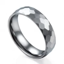 porcelana El más nuevo diseño de 6 mm con cúpula, facetado y altamente pulido, anillo de carburo de tungsteno, alianzas de boda para hombres, anillo facetado de tungsteno, fabricante de China fabricante