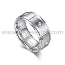 Chine Chine Bagues de mariage en cobalt de style le plus récent, bords brossés de 8 mm, bague en chrome cobalt avec 7 pierres CZ blanches, fabricant chinois, 2024 fabricant