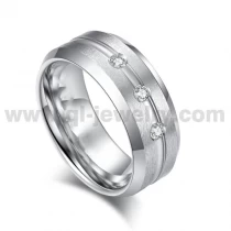 Chine 2024 Nouveaux modèles d'alliances en chrome cobalt brossé avec bords plats et biseautés de 8 mm avec pierres 3CZ sur le canal fournisseur chinois fabricant