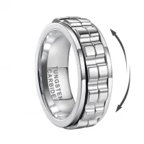Cina Design speciale, lavorazione eccellente, bordi piatti e gradini, anello girevole in tungsteno da uomo, vestibilità comoda, produttore cinese produttore