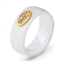 Cina Nuovo anello per occhio in ceramica Anello con zircone con inserto in acciaio inossidabile da donna con personalità semplice e versatile Fornitore all'ingrosso della Cina produttore