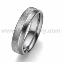 China Rare Metal Pure Tantalum Wedding Band 6mm Polished and Brushed Wood Effect Pure Tantalum Ring China Manufacturer manufacturer