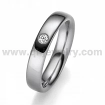 Cina Anelli per coppia in tantalio puro in metallo raro Anello in tantalio lucido a cupola da 5 mm con inserto in diamante Produttori cinesi produttore