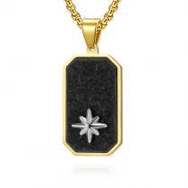 China In Stock Original Cut Edge Forged Random Pattern Carbon Fiber and Stainless Steel Gold Plating Military Badge Pendant China Supplier manufacturer
