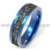 China 8 mm hoch polierte und facettblaue Titan- und Verflüsse Textur Schwarzer Carbonfaser -Ehering China Hersteller China Hersteller