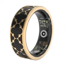 porcelana Titanio de oro rosa de 8 mm y esmalte negro Anillo inteligente Vencina cardíaca Oxígeno Suerto Suerto Paso Contador de contaminación impermeable Anillo Bluetooth Fabricante de China fabricante