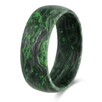 Cina Materiali di alta qualità Burl verde Fibra di carbonio forgiato Anello nuziale per uomini produttore di porcellane produttore