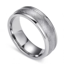 China 8mm Wolfram -Carbid -Ring - Draht gebürstetes Industrie -Ehering | Hypoallergenic Solid Wolfring Ring für Männer & Frauen (Größen 5-16) | Großhandel Hersteller direkt Hersteller