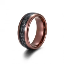 Китай 8mm Coffee Plating Domed Tungsten Carbide Ring with Gold Foil and Opal Inlay China Manufacturer - COPY - 4v84tc производителя