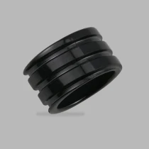 China OEM/ODM Custom Men's Wedding Band 10mm  Ceramic Ring with Grooved Design for Wholesale manufacturer