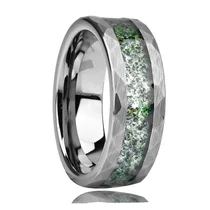 Китай Кольцо из кованого карбида вольфрама диаметром 8 мм с инкрустацией из мохового агата - оптовый производитель нового дизайна производителя