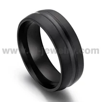 porcelana Alianza de boda con cúpula de tantalio negro mate de 8 mm para hombre | Fabricación OEM/ODM fabricante