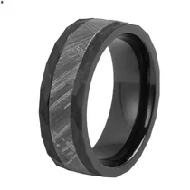 China 8mm Hammered Comfort Fit Zirconium Meteorite Wedding Ring for Men & Women - Bulk OEM/ODM Supplier manufacturer