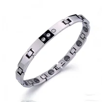 China Premium Tungsten Steel Bracelets with Wellness Stones & Rhinestones | Unisex High-End Supplier manufacturer