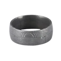 China B2B Wholesale Premium Handmade Comfort Fit Damascus Steel Wedding Band Rings for Resale manufacturer