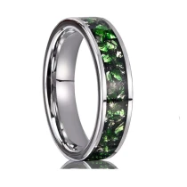 China Luxury 6mm Women's Tungsten Carbide Ring with Green Crystal - Wholesale Supplier & Manufacturer manufacturer