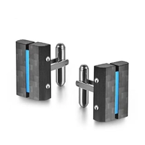 Chine Boutons de manchette en fibre de carbone et en acier inoxydable - Design rectangulaire minimaliste avec incrustation colorée, accessoire formel durable et résistant à la corrosion pour hommes Fabricant chinois fabricant