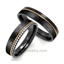 Китай Черные титановые парные кольца, черный цвет, плавленый при высокой температуре, без гальваники, устойчивость к царапинам, оптовая продажа с низким минимальным объемом заказа производителя