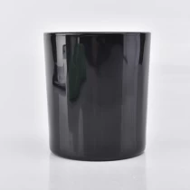 Kiina Kiiltävä musta lasi kynttilän haltija tukku valmistaja
