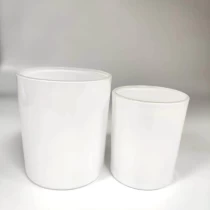 Κίνα Γυαλιστερά λευκά γυάλινα βάζα για το κερί κάνοντας 400ml κατασκευαστής
