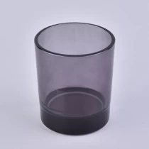 China home decor thick grey glass candle jar  manufacturer