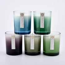 China graident color 10oz 12oz thick wall glass candle jars manufacturer
