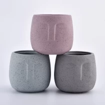 China Face pattern custom design ceramic candle jars in bulk manufacturer