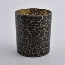 porcelana Frascos de vela de cristal negro 10oz con acabado Speckle fabricante
