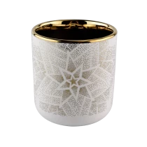 porcelana Vela de cerámica única recipientes de oro en el interior fabricante