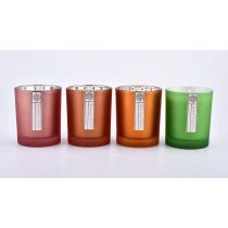 Cina Populer Hot Sale Matte Glossy Finish Berwarna Kaca Lilin Jars 300ml pabrikan