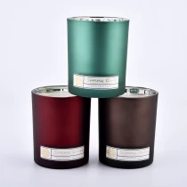 Cina Vasetti di candela in vetro da 300 ml con verniciatura glassata esterna ed elettroplatante interni produttore