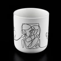 China luxury sketch ceramic candle jars manufacturer