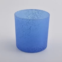 중국 가정 장식을위한 14 온스 라이트 블루 무광택 유리 캔들 홀더 제조업체