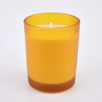 중국 홈 장식 10oz 매트 젖빛 컬러 유리 촛불 항아리 제조업체