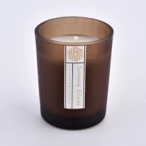 China Cylinder 80ml amber  glass candle jar from Sunny Glassware manufacturer