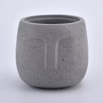 China gray colored concrete candle jars for scented candle filling manufacturer