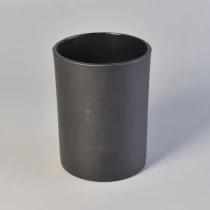 China Matte black 10oz glass candle jar with logo printing manufacturer