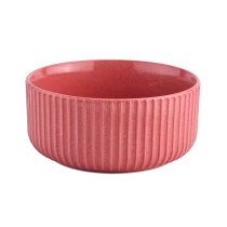 China Large colorful glazed ceramic candle jars with stripe design manufacturer