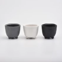 China Customized Unique Three Feet Sanding Ceramic Vessels For Candle Plant - COPY - vemkpo pengilang